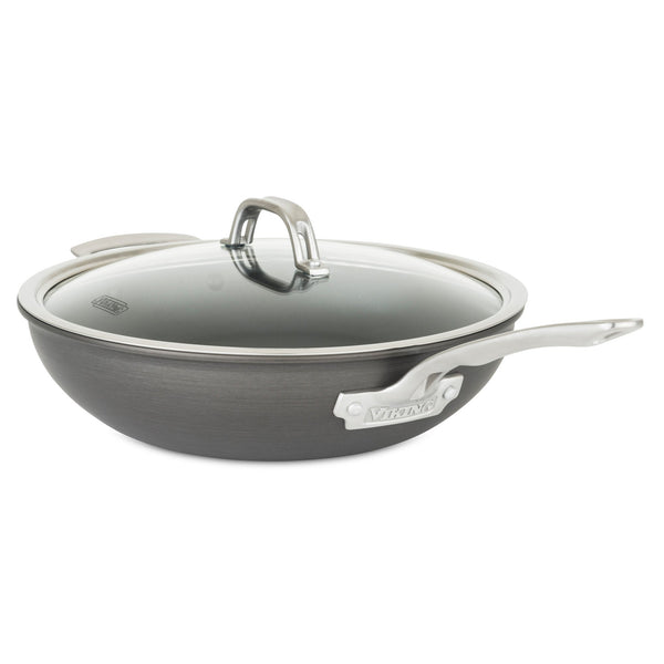 Viking Hard Anodized Nonstick 12-Inch Covered Chef's Pan with Glass Lid