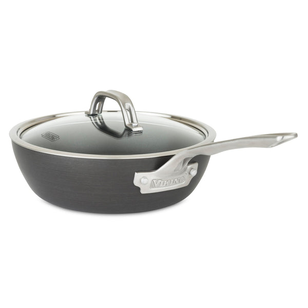 Viking Hard Anodized Nonstick 3-Quart Saucier Pan with Glass Lid